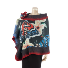 Load image into Gallery viewer, Vibrant butterfly shawl #228-18