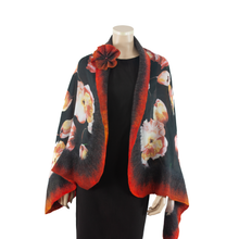 Load image into Gallery viewer, Vibrant poppies shawl #228-22