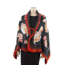 Load image into Gallery viewer, Vibrant poppies shawl #228-22
