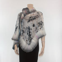 Load image into Gallery viewer, Vibrant lily grey shawl #228-30