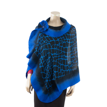 Load image into Gallery viewer, Vibrant blue royal shawl #228-31