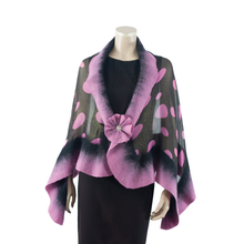 Load image into Gallery viewer, Vibrant mauve polka-dot shawl #228-35