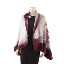 Load image into Gallery viewer, Vibrant burgundy rose shawl #228-38