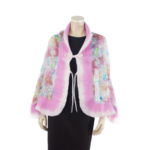 Load image into Gallery viewer, Linked pink flowers scarf #168-12