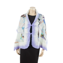 Load image into Gallery viewer, Linked lavender abstract scarf #168-8