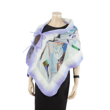 Load image into Gallery viewer, Linked lavender abstract scarf #168-8