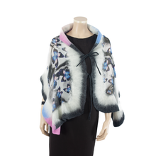 Load image into Gallery viewer, Linked blue pink butterfly scarf #168-6