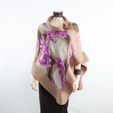 Load image into Gallery viewer, Vibrant magenta flowers shawl #228-25