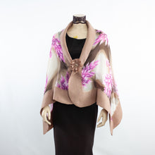 Load image into Gallery viewer, Vibrant magenta flowers shawl #228-25
