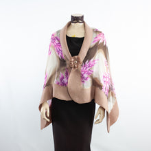 Load image into Gallery viewer, Vibrant magenta flowers shawl #228-25