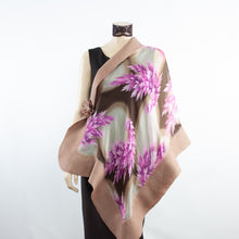 Load image into Gallery viewer, Vibrant magenta flowers shawl #228-25