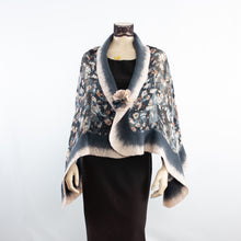 Load image into Gallery viewer, Vibrant pink flowers shawl #228-24