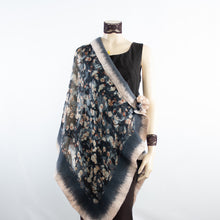 Load image into Gallery viewer, Vibrant pink flowers shawl #228-24