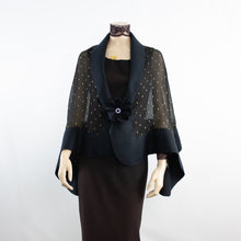 Charger l'image dans la galerie, Exclusive black gold flowers silk shawl #268-2