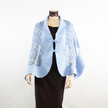 Load image into Gallery viewer, Linked blue flowers scarf #168-39