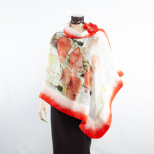 Load image into Gallery viewer, Vibrant red poppies shawl #228-41