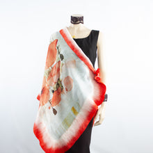 Load image into Gallery viewer, Vibrant red poppies shawl #228-41