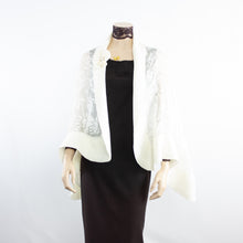 Charger l'image dans la galerie, Exclusive white flowers silk shawl #268-3