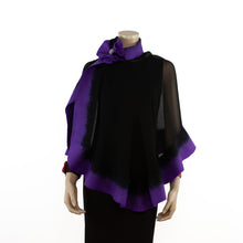 Charger l'image dans la galerie, Premium black and violet silk shawl #248-24