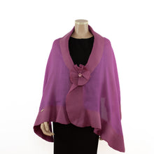 Load image into Gallery viewer, Magenta unicolor wool shawl #208-2wool