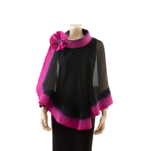 Load image into Gallery viewer, Premium black and magenta silk shawl #248-21