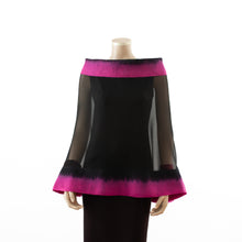 Load image into Gallery viewer, Premium black and magenta silk shawl #248-21