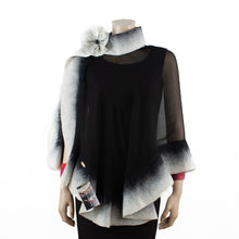 Charger l'image dans la galerie, Premium black and white silk shawl #248-5