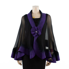 Charger l'image dans la galerie, Premium black and purple silk shawl #248-23