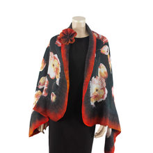 Load image into Gallery viewer, Vibrant poppies shawl #210-22
