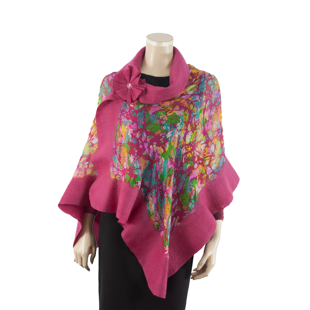 Vibrant magenta shawl #210-23
