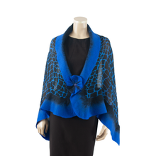Load image into Gallery viewer, Vibrant blue royal shawl #210-31
