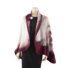 Load image into Gallery viewer, Vibrant burgundy rose shawl #210-38
