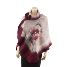 Charger l&#39;image dans la galerie, Vibrant burgundy rose shawl #210-38
