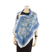 Load image into Gallery viewer, Linked blue flowers scarf #140-59
