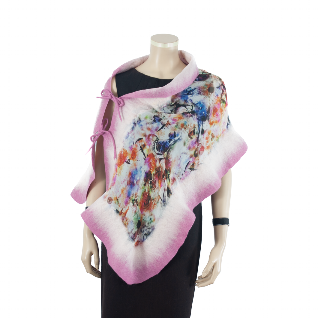 Linked rosewood flowers scarf #140-39