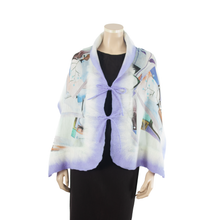 Load image into Gallery viewer, Linked lavender abstract scarf #140-8
