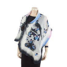 Load image into Gallery viewer, Linked  blue pink butterfly scarf #140-6
