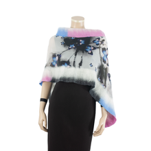 Load image into Gallery viewer, Linked  blue pink butterfly scarf #140-6
