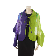 Load image into Gallery viewer, Linked green purple scarf #140-40
