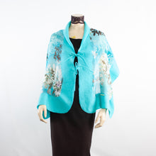Load image into Gallery viewer, Linked  cyan scarf #168-65
