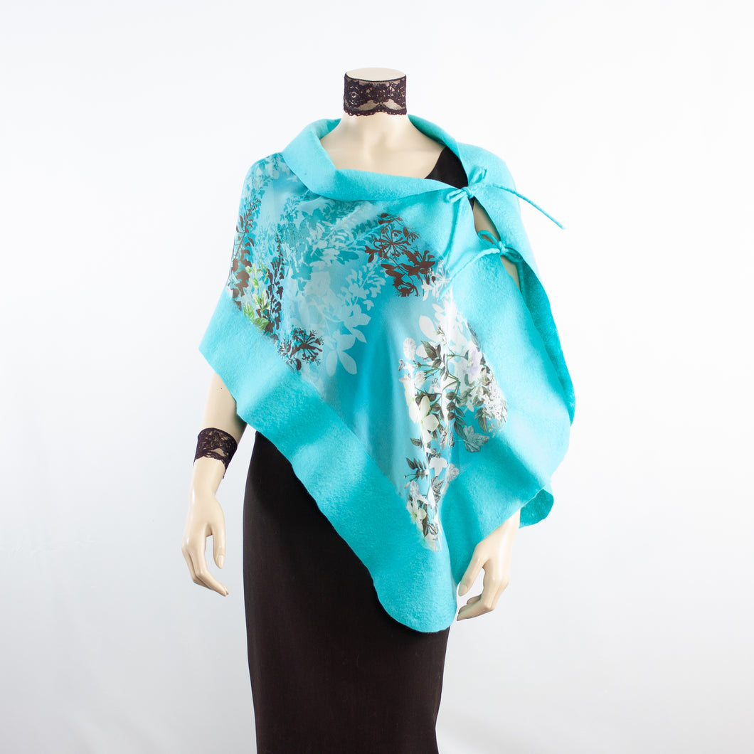 Linked  cyan scarf #168-65