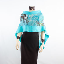 Load image into Gallery viewer, Linked  cyan scarf #168-65
