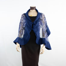 Load image into Gallery viewer, Linked  blue navy scarf #168-60
