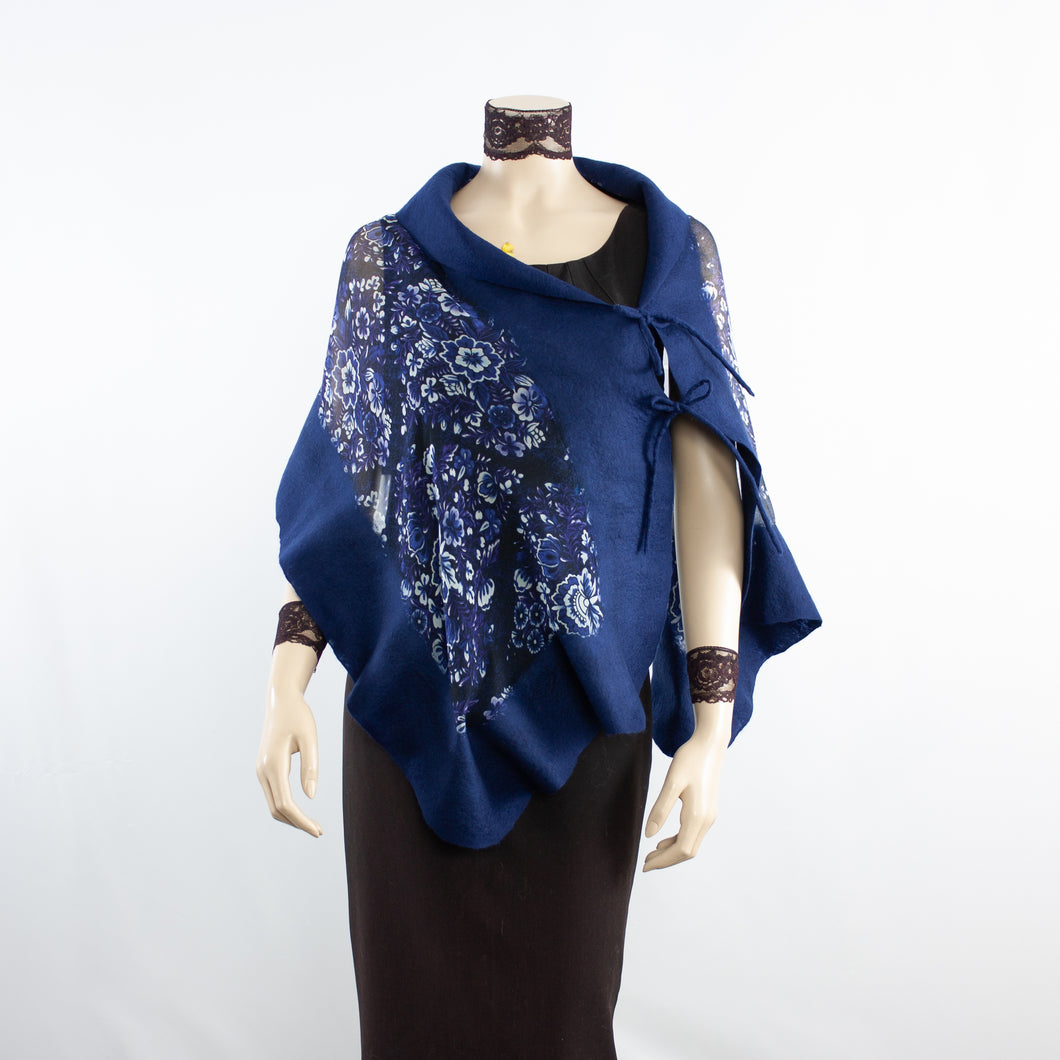 Linked  blue navy scarf #168-60