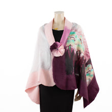 Charger l&#39;image dans la galerie, Vibrant burgundy pink shawl #210-34
