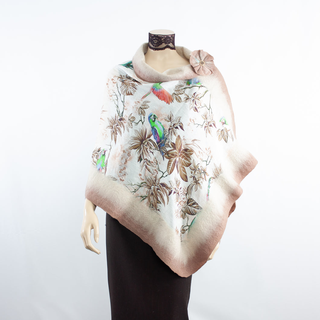 Vibrant parrot  shawl #228-16