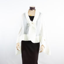 Load image into Gallery viewer, Exclusive white  silk shawl #268-4
