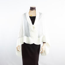 Load image into Gallery viewer, Exclusive white  silk shawl #268-4

