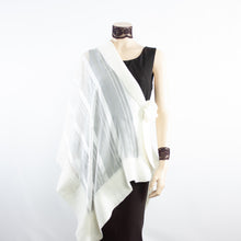 Load image into Gallery viewer, Exclusive white  silk shawl #268-4
