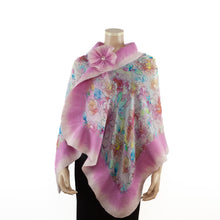 Charger l&#39;image dans la galerie, Vibrant pink flowers shawl #210-12
